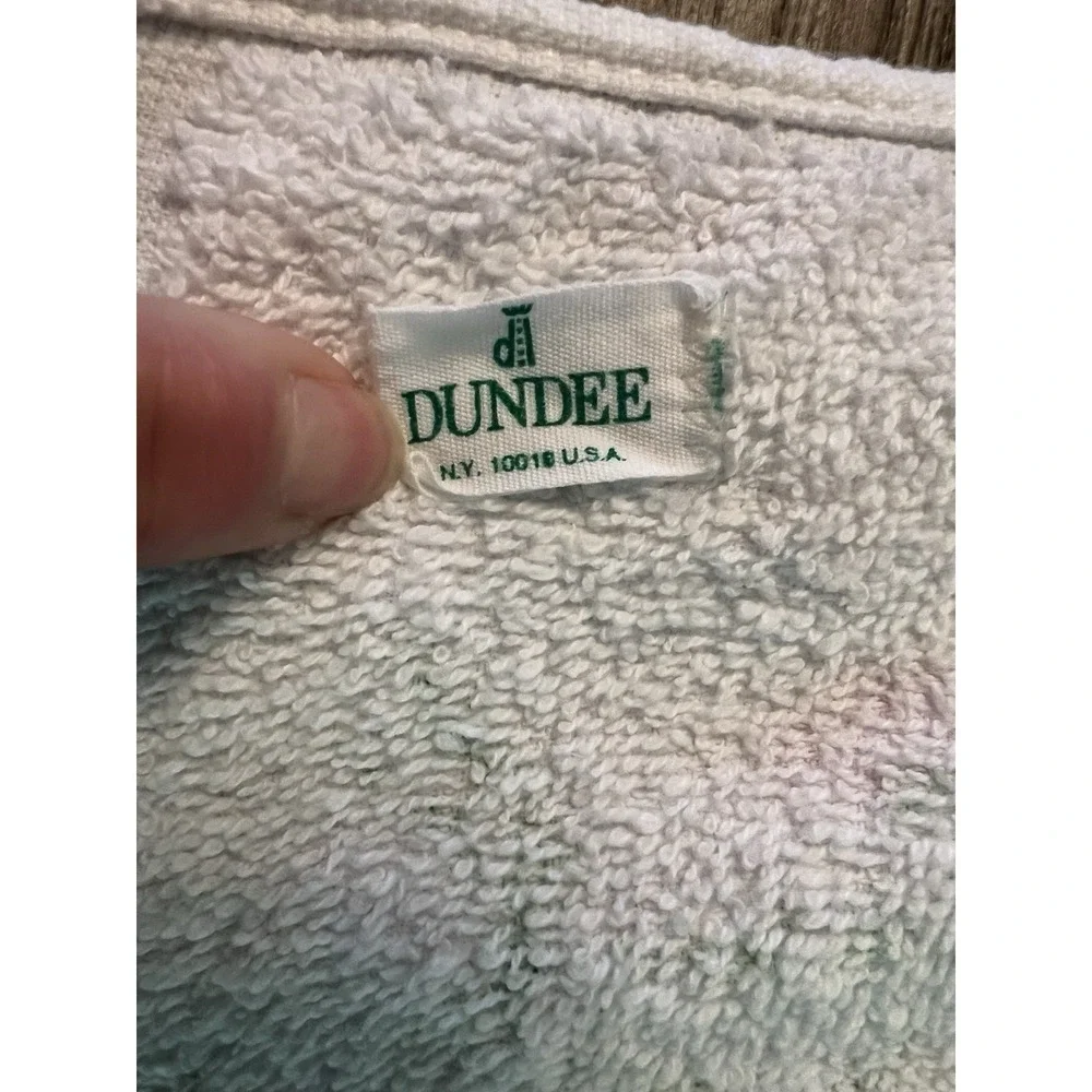 Vtg 1970s Dundee‎ Pink & Blue Flower Power Towel, Hand Towel, & Washcloth Fringe